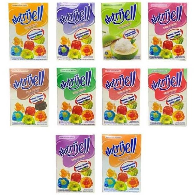 favorit] Nutrijell Plain Cincau Jeruk Leci Mangga Melon Anggur Kelapa Coklat Strawberry agar nutirje