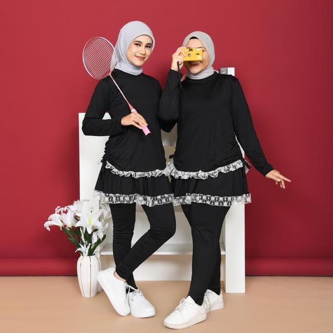 Mybamus Kiana Baju Atasan Olahraga Wanita Lengan Panjang Hijab Sport  Big Size Jumbo