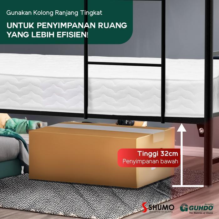 GUHDO SPRINGBED X SHUMO Ranjang Besi Bunk Bed Tingkat 100/100 Spring Bed Guhdo Full Set