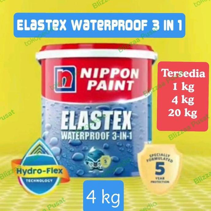 BEST PRICE - Elastex 4 kg Waterproof 3 in 1 Nippon Paint Elastex 4kg Abu2 Putih Elastex Warna 4 Kg G