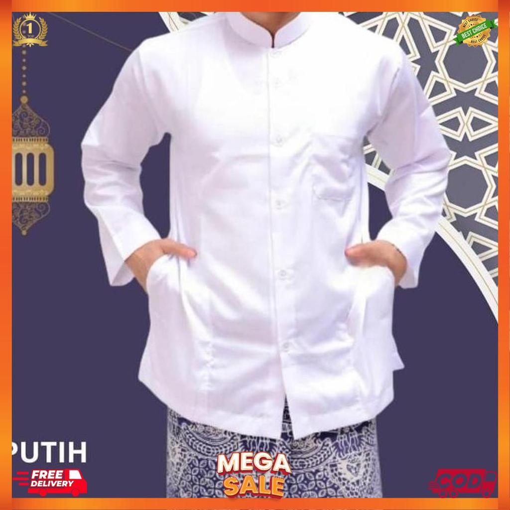 Baju Koko Model Habib Haibah Ammu Warna Putih Polos Tersedia Ukuran Jumbo Xxxxl Baju Koko Bahan Adem