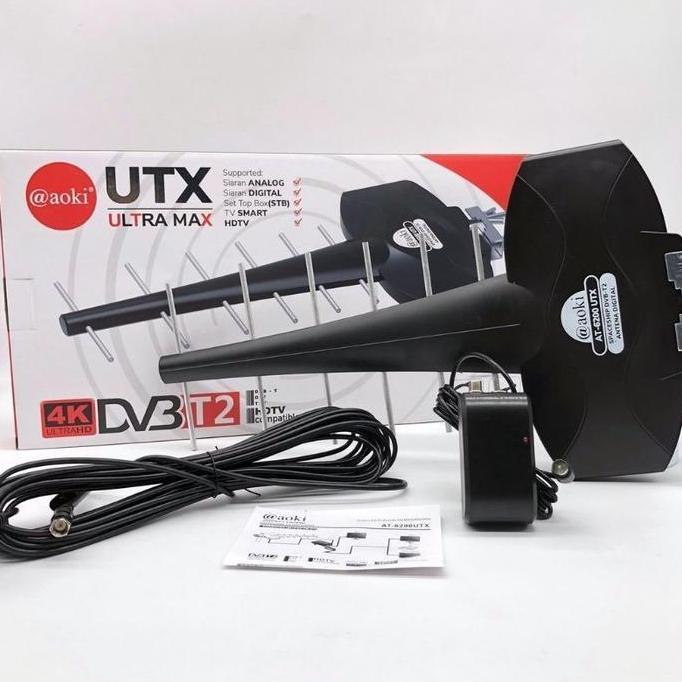 HARGA TERBAIK - ANTENA LUAR AOKI UTX DILENGKAPI DIGITAL AT6200 OUTDOOR ANTENA BOOSTER