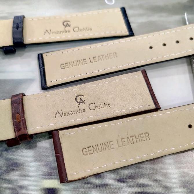 Tali jam tangan Kulit Alexandre Christie Buckle Hitam Gesper