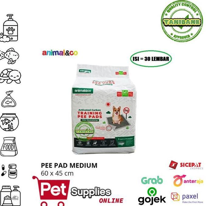 Grosir Carbon Pee Pad Animal&Co - Under Pad 60X45 - Alas Pipis Anjing Isi 30