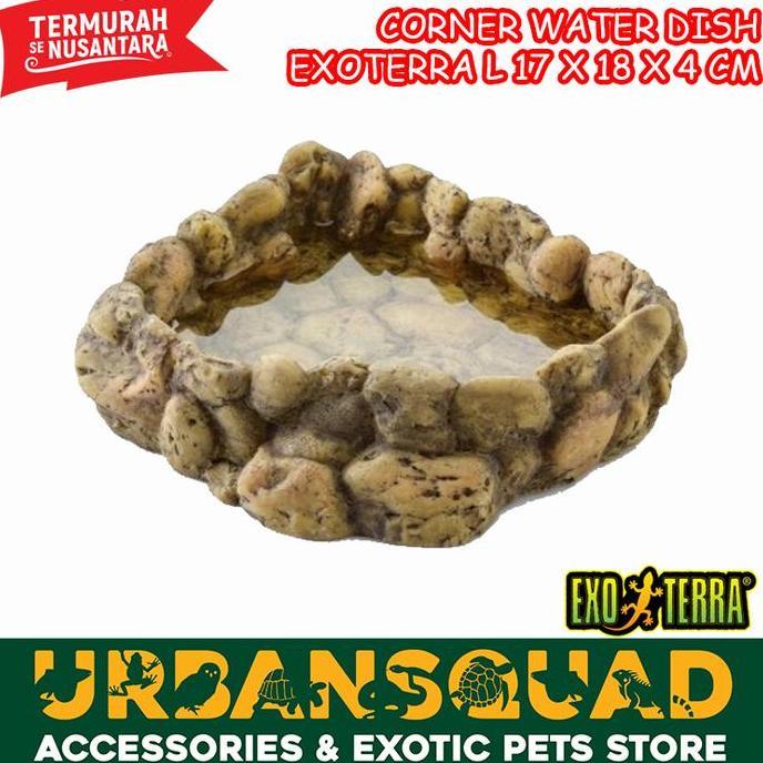 Murah Exoterra Corner Water Dish Tempat Wadah Minum Hewan Reptil Kura Kadal Gecko Panana