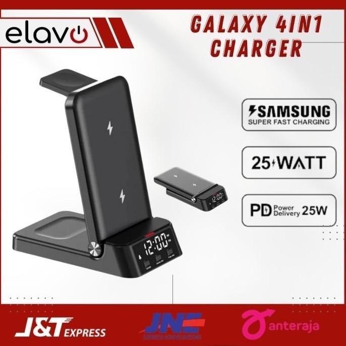 TERMURAH - ELAVO 25W Fast Charging Galaxy Watch series Active 1 2 3 4 5 6 Pro classic Jam tangan sam