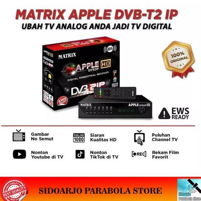 HARGA TERBAIK - Set Top Box TV Digital Matrix Apple Hitam HD Black DVB2IP STB DVB-T2 DVBT2 Antena Si