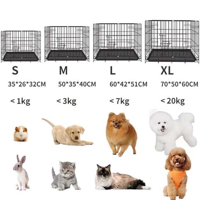 Grosir Folopets Kandang Besi Lipat Ukuran 60X50X42 / Kandang Ukuran Nomor 3 / Kandang Hewan / Kandan