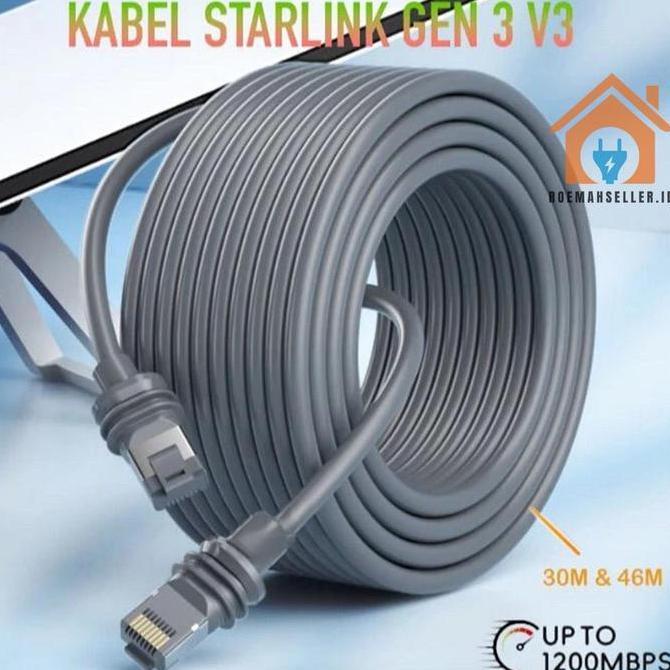 BEBAS ONGKIR - Kabel Ekstensi Standar For Starlink Gen 3 V4 V3 Cable Web Internet Trasmisi 1200Mbps 