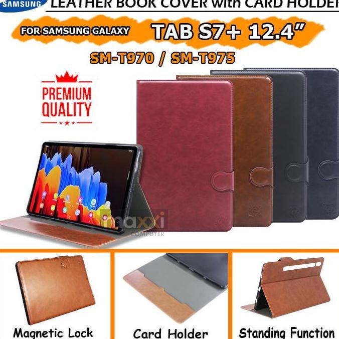 TERMURAH - Samsung Tab S7 Plus 2020 SM T975 Flip Book Cover Case Bookcover Kulit