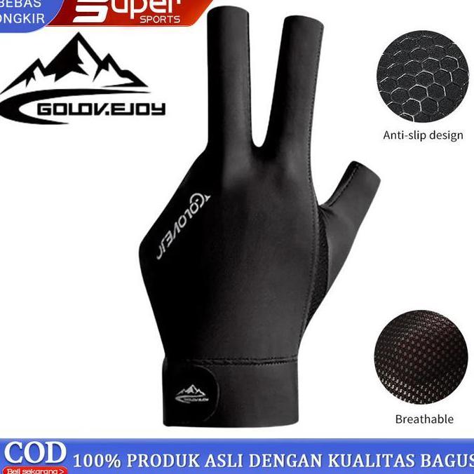 WESELTON Sarung Tangan Biliar Anti Selip Sarung Tangan Biliar Jari Terbuka dan Jari Penuh Sarung Tan
