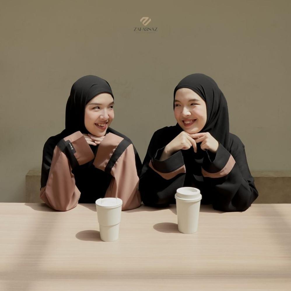 DISKON BESAR Zafarnaz | Radwah Series | Abaya Wanita Muslim Mewah Simple Syari Remaja Dress Hitam