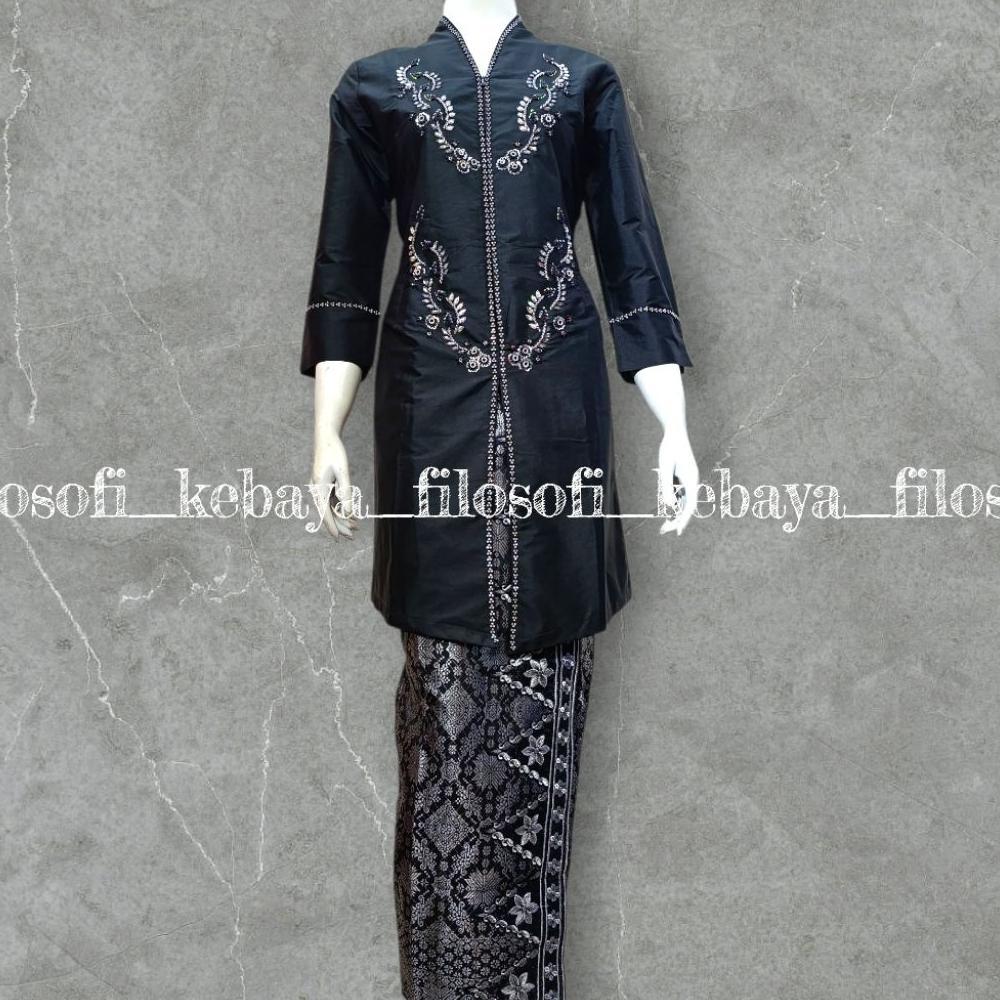 HOT SALE KEBAYA KURUNG TAFFETA HITAM - KEBAYA KURUNG MELAYU - KEBAYA TAFFETA FULL PAYET - KEBAYA KUR