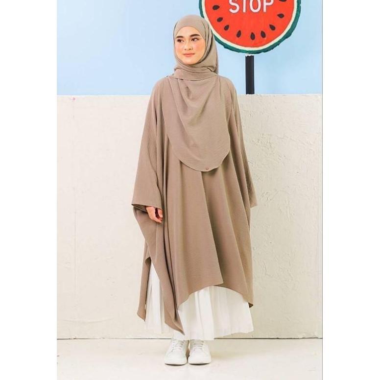 PROMO GILA Delisha Kaftan Tunik | Tunik wanita terbaru Bahan Crincle Airplow Premium Size L,XL,XXL J