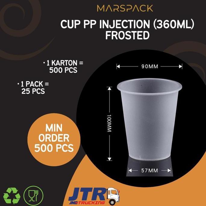 Cup Injection PP 12oz Fros (360ml) - Cup Plastik Datar WS