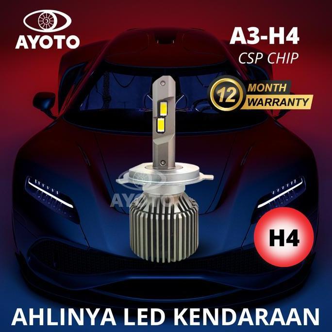 (1 pc) Lampu LED Mobil AYOTO A2-H4 PNP 45 Watt 10000LM