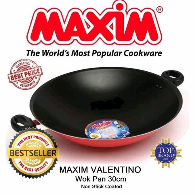 TERBARU - WAJAN TEFLON MAXIM 30CM/PENGGORENGAN MAXIM TEFLON 30CM/KUALI TEFLON