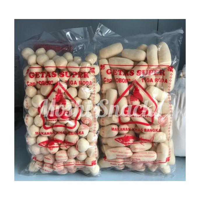 Getas Super Cap Obor Tiga Roda Merah / Getes Ikan Tenggiri Kerupuk Asli Bangka 250gr / Kretek Pilus 
