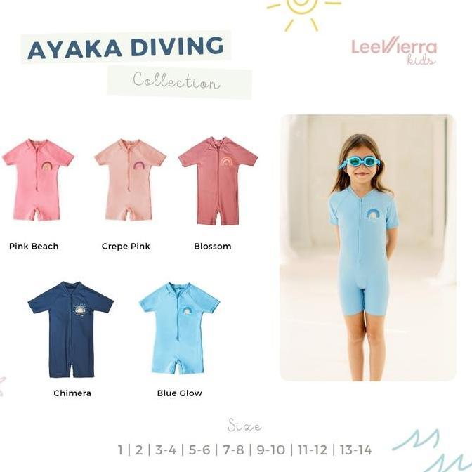 Lee Vierra Ayaka Diving Short Sleeve, Baju Renang Anak