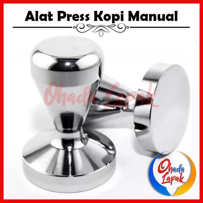 Tamper Kopi Espresso Flat Stainless Steel 51mm Press Bubuk Kopi Manual