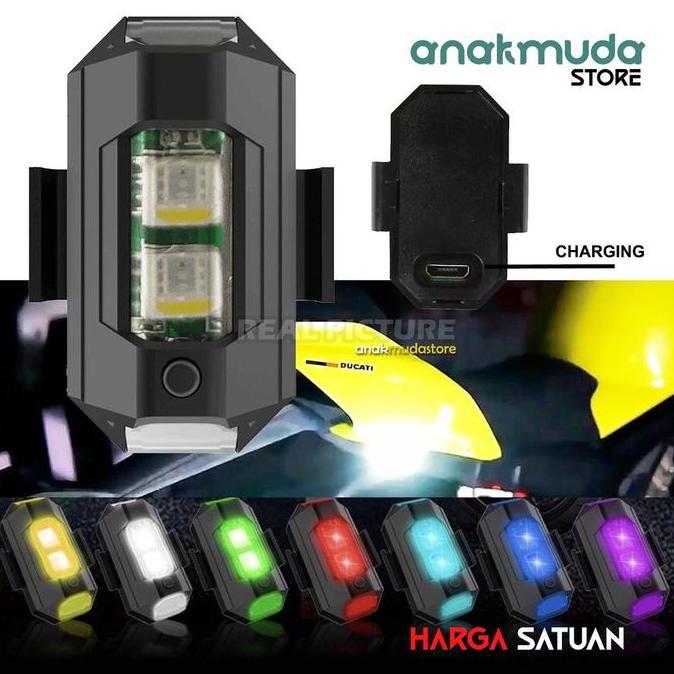 Promo Lampu Kolong Tempel Led Emergency Sepeda Motor Universal Lampu Port Charger Usb Mode Kedip Rgb