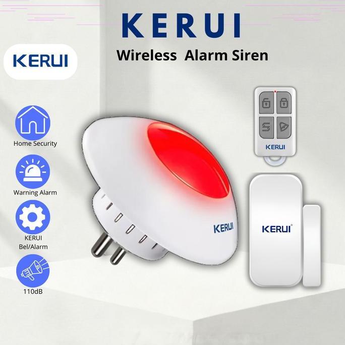 Promo Kerui Alarm Rumah Wireless Strobe Sirine Indoor Alarm Sirine Home Security Set