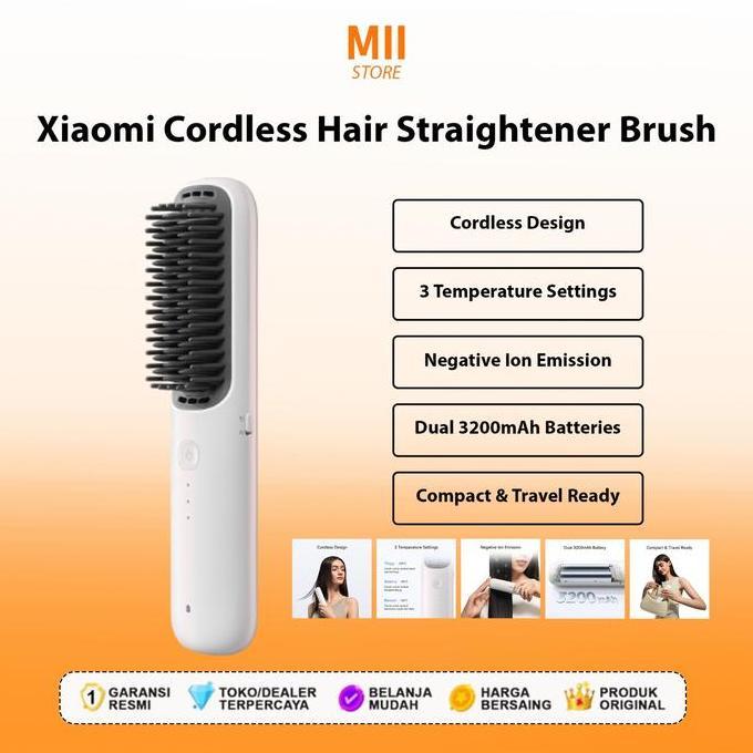 Cordless Hair Straightener Brush - portable - type C