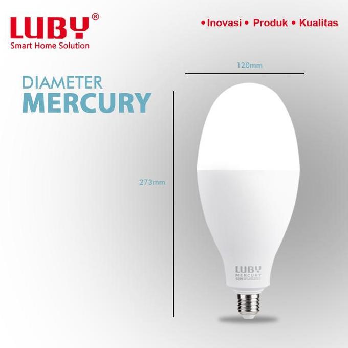 Promo Luby Lampu Bohlam Led 50 Watt Cahaya Putih Mercury