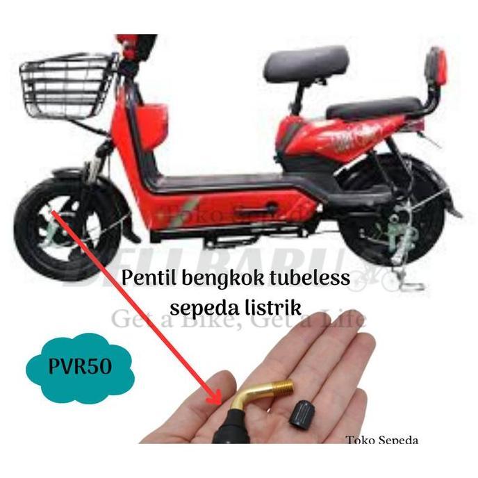Promo Pentil Ban Tubles Sepeda Listrik Dop Pentil Miring Bengkok Pvr 50 70 Cod