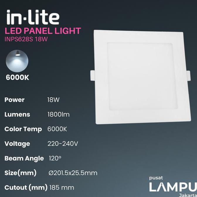 Murah Inlite Led Panel Inbow Kotak 18Watt Led 220V 220Volt 18W Square