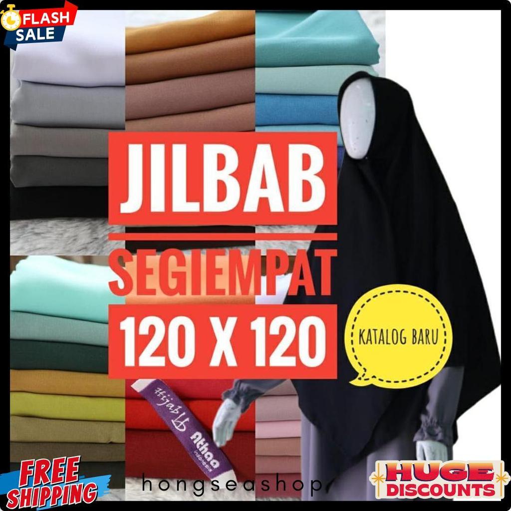 Jilbab Segiempat Wolfis / Khimar Segi Empat Wolfis Polos 120 X 120