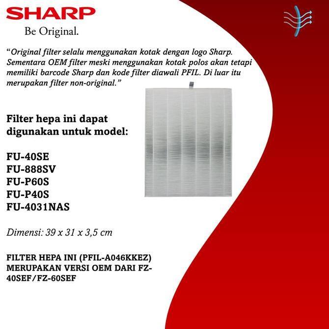 Replacement Filter Sharp Air Purifier FU40SE/PFIL-A046KKEZ