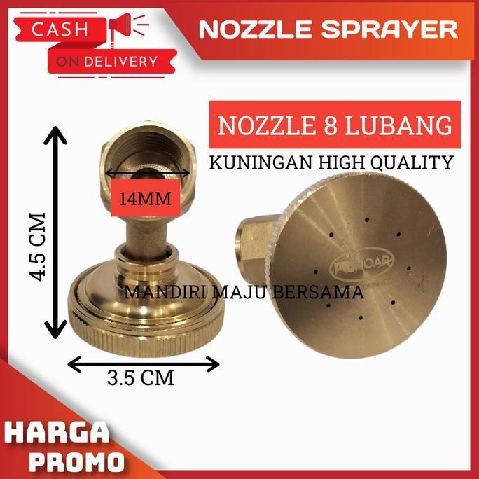 NOZZLE BENGKOK 8 LUBANG SPRAYER KABUT NOZLE KUNINGAN SPUYER MISTING