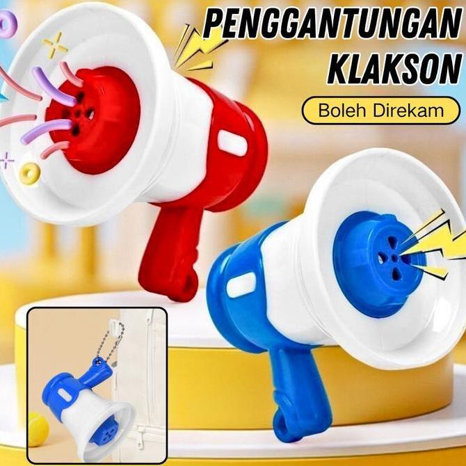 Klakson Mainan Interaktif - Terompet Gantungan Kunci Dengan Fitur Rekam Suara & Efek Suara Lucu, Mai