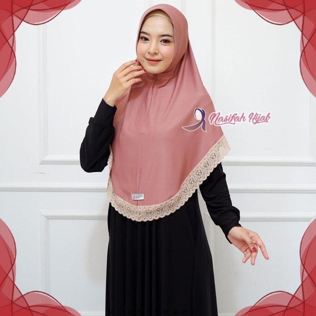 Nasifah Hijab2 - Jilbab Sari Renda / Jilbab Instan Renda Bahan Jersey
