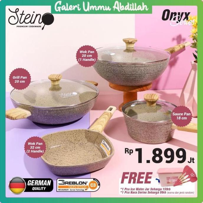 Paket Onyx Stein Steincookware Set Paket Wajan Onyx Steincookware