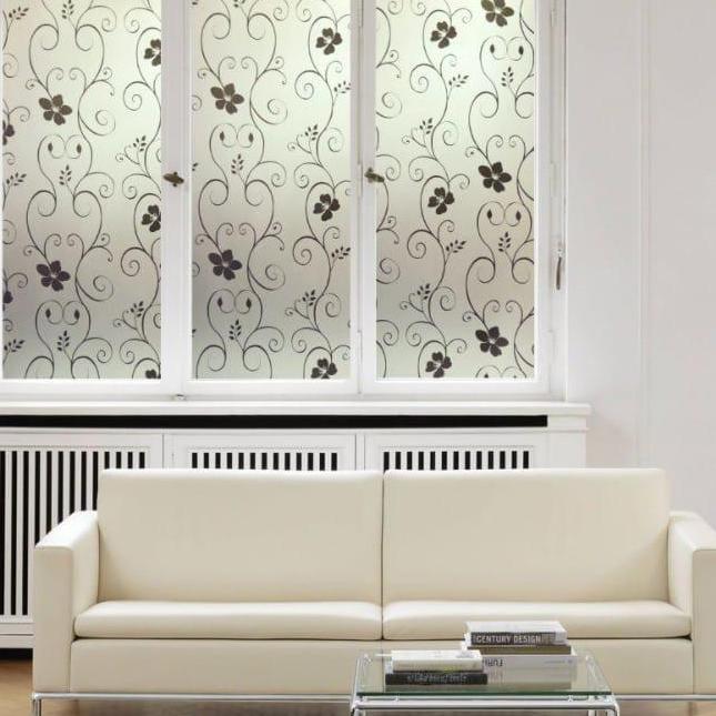 Whyyou- Stiker Kaca Jendela Sandblast 1 Roll Panjang 4 Meter Motif Bambu Kertas Plastik Sticker