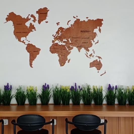 Peta Dunia Kayu / Hiasan Dinding Peta size L