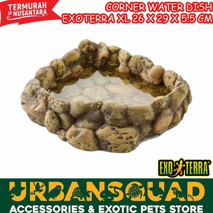 Ready Exoterra Corner Water Dish Tempat Wadah Minum Hewan Reptil Kura Kadal Gecko Panana