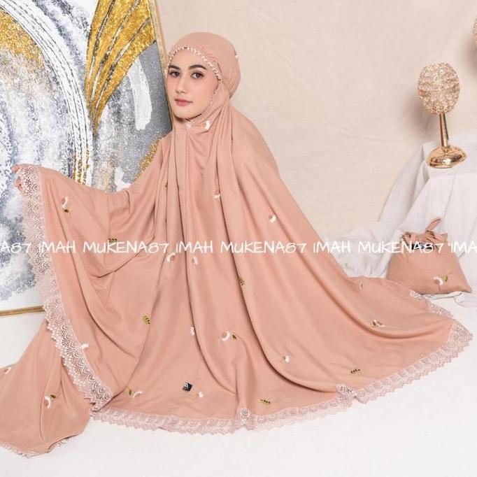 Mukena Dewasa Katun Bordir Renda Mewah Mukenah Daily Medina Cantik