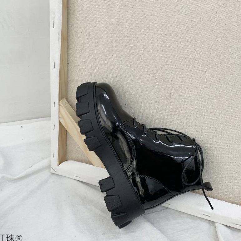 RECOMMENDED Sepatu Boots Weges Flat Wanita Premium Sepatu Boots Wanita Gaya Kekinian Sepatu Oxford S