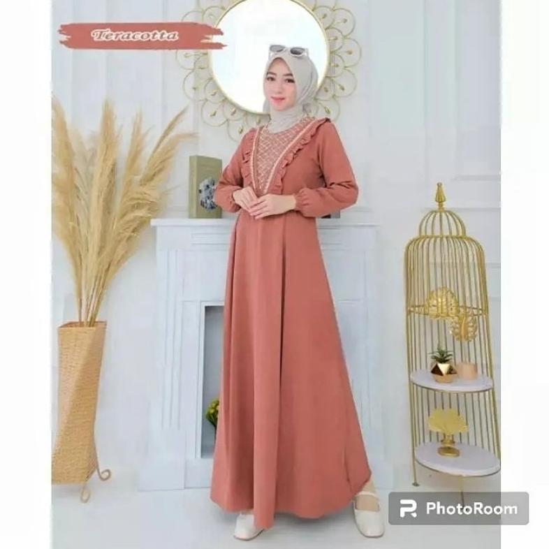 ig Promo Ramadhan SELLA DRES GAMIS CRINKEL AIRFLLOW MIX BURKAT KOMBINASI RENDA LD 110 PB 135