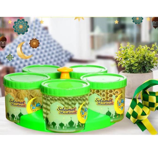 KUSUMORO Toples Lebaran Set Lunar Rotary 5 Toples + 1 nampan