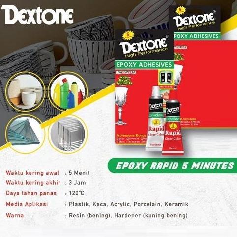 LEM DEXTONE RAPID - CLEAR - 5 M LEM PLASTIC STEEL DEXTONE EPOXY ADHESIVE RAPID CAMPUR RESIN HARDENER
