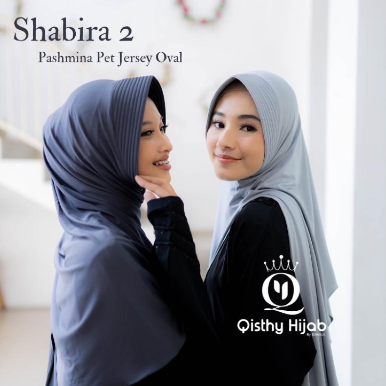 Promo Sahur QISTHY HIJAB - SHABIRA2 Pashmina Ped instan Jersey Oval / Qisthy Hijab by Sahala