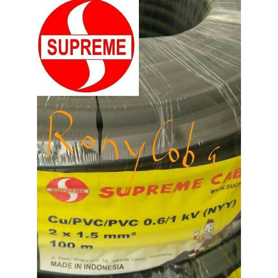 Promo Nyy 2X1,5 Mm Supreme (Hitam Kawat) Nyy 2 X 1,5 Mm Supreme @100M Cod