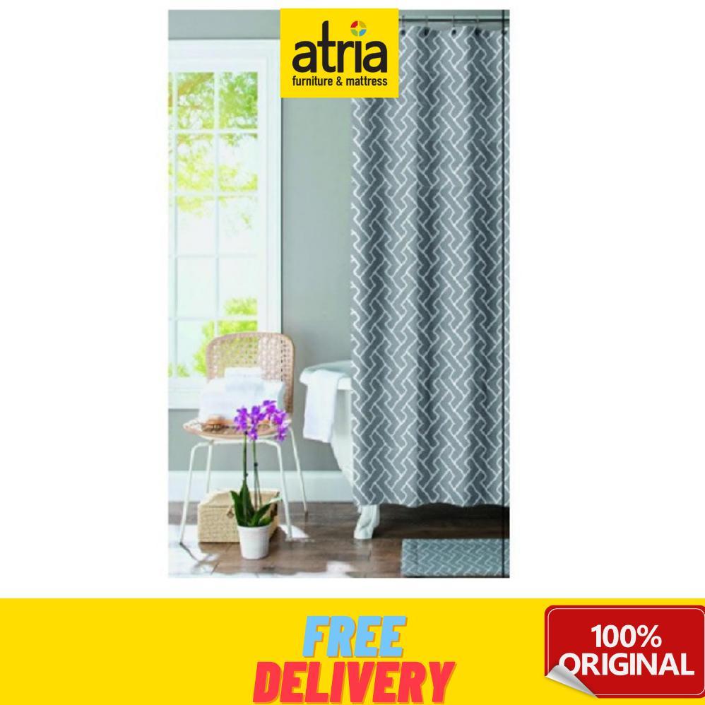 Atria Furniture Herringbone Polyester Tirai Kamar Mandi Motif Owl