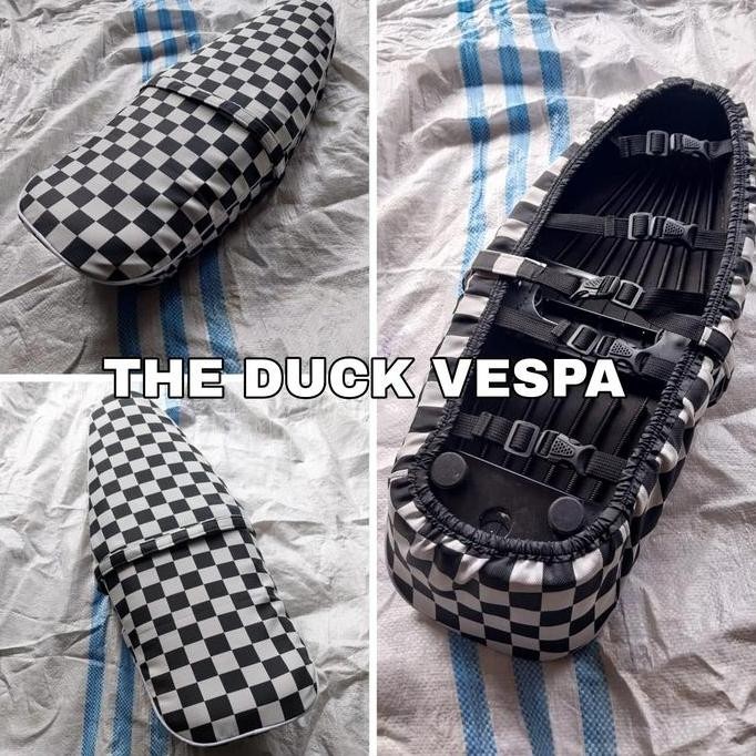 Cover Jok Luar Hitam Putih Catur Vespa Super Sprint Vba Vbb Vnb Vglb Kongo Pts Special