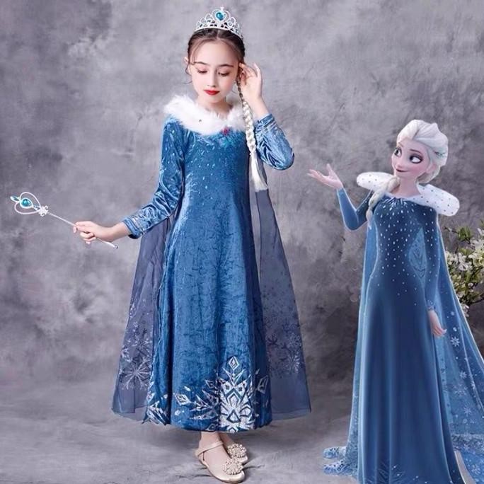 Frozen Disney Elsa Anna Dress / Baju Costume Anak Perempuan