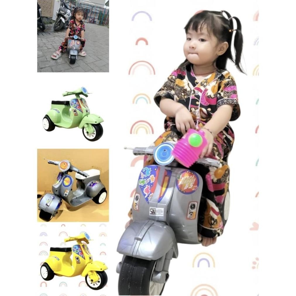 Mainan Motor vespa ada 3 music dan lampu buat anak kecil paling cocok